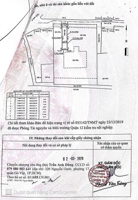 Bán đất mặt tiền hẻm 423 đường vườn lài, phường an phú đông, tp. hcm. cách cầu 500m. thổ 70m2