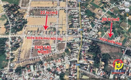 Khu phố chợ lai nghi (có sổ) bán 02 lô đất liền kề mặt tiền đường điện biên phủ, trước chợ.