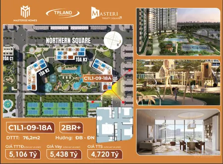 Độc quyền căn 2pn + thiết kế kính cong hiện đại dự án masteri trinity square