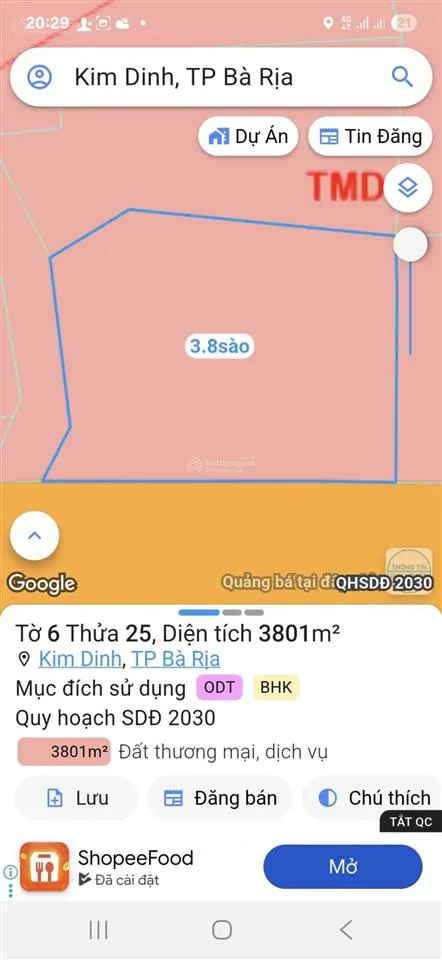 Bán 3.800m2 view núi có 300m2 thổ ngay mặt tiền tuyến tránh ql 56 bà rịa
