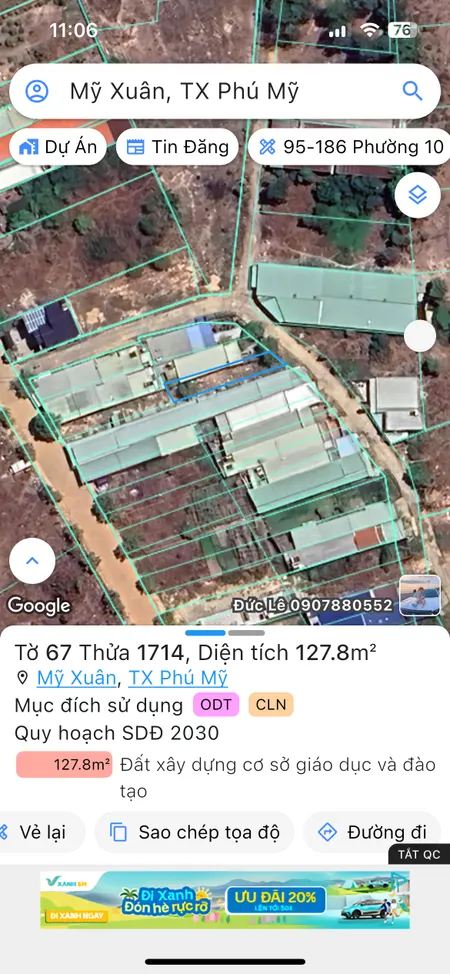 Bán đất 128m² ngang 5m giá 1tỷ 579tr Phường Phú Mỹ