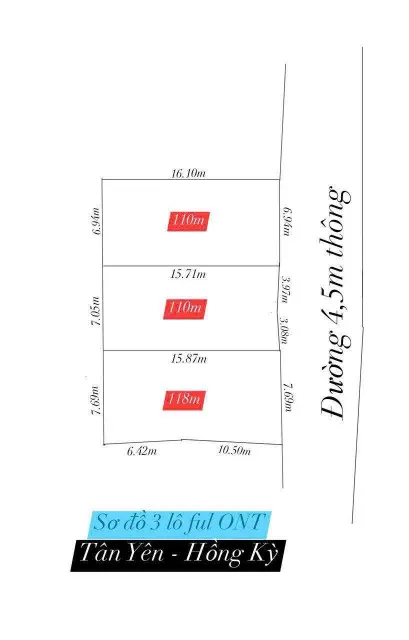 Bán đất 110m² ngang 6.94m giá 2.25 tỷ Xã Trung Giã