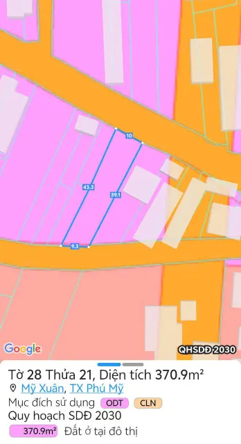 Bán đất 370m² ngang 10m giá 3.5 tỷ Phường Phú Mỹ