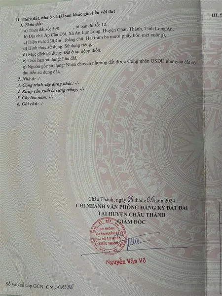 Cần bán gấp đất thổ cư châu thành, long an