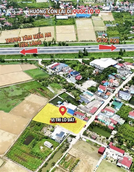 Chỉ 435 triệu có ngay lô đất 60m2, đường 2 ô tô tránh nhau, gần các kcn tại xã an lão