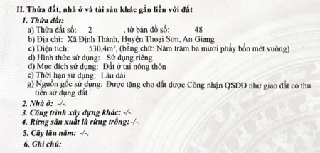 Đất 530 m thổ cư mặt tiền TL943