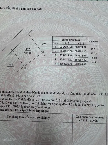 100m full mt 10m zá 2xx đất tại xã phù linh sóc sơn đg thông oto chạy vèo vèo zalo e