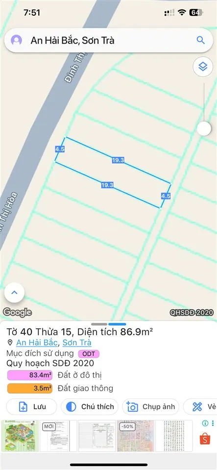 Bán lô đất đường đinh thị hoà ngay biển phạm văn đồng giá chỉ 15 tỷ