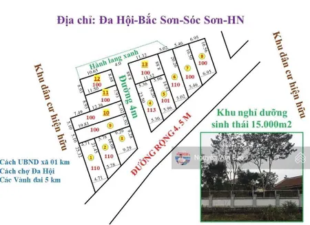 Chuyển nhượng lô đất 100m2 tại đa hội, bắc sơn, sóc sơn, hà nội
