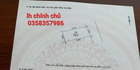Bán đất 78m² ngang 6m giá 6.5 tỷ Xã Thư Lâm