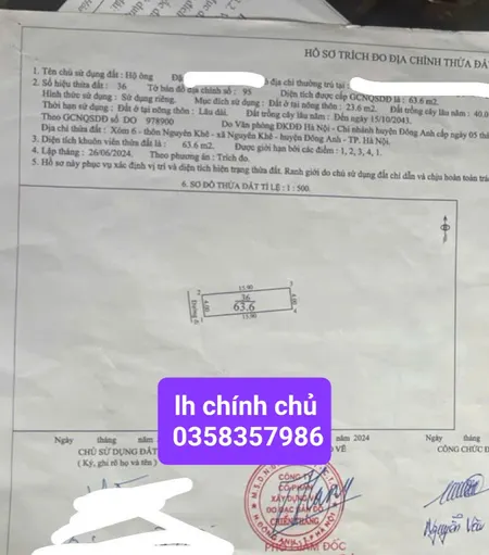 Bán đất 63.6m² ngang 4m giá 4.83 tỷ Xã Phúc Thịnh