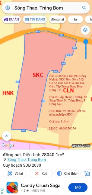 Bán 29.000m2 Đất Phi Nông Nghiệp SKC Bao Gồm Một Cơ Sở Giết Mổ Gia Súc Gia Cầm Tập Trung Đang Hoạt Động Tốt