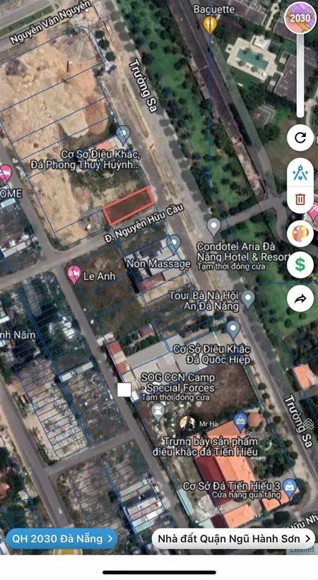 Bán lô góc đường trường sa và nguyễn hữu cầu, ngũ hành sơn, đà nẵng, dt 500,9m2