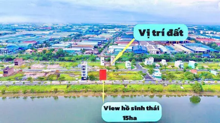 Bán đất 105m2 view hồ sinh thái thoáng mát đất full thổ cư shr giá chỉ hơn 22tr/m2