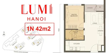 Bán nhanh 1pn, 1wc 42m2 giá 3,57 tỷ bao phí ở lumi hanoi vinhomes smart city 0974 690 ***