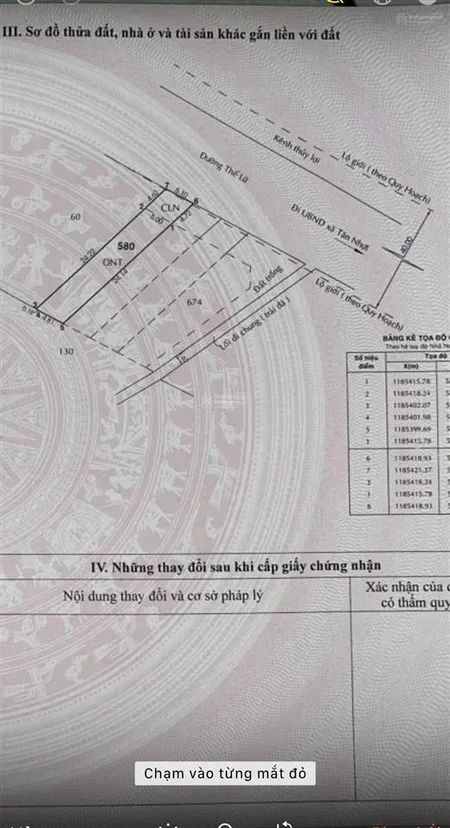 Bán nền đất mặt tiền đường thế lữ, xã tân nhựt. diện tích 5x29m2 có 114m2 đất ở, 0907 063 ***