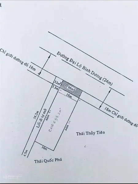 Bán đất 700m2 16x44m 128m2 thổ cư giá 55 triệu/m2 tại đại lộ bình dương, ngay ngã 4 địa chất