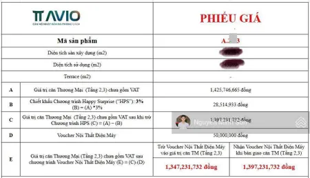 Tt avio bán căn hộ full nội thất giá 1,4 tỷ đã có vat, ưu đãi ck 2% + voucher 7,9tr. tt 6,6tr/tháng