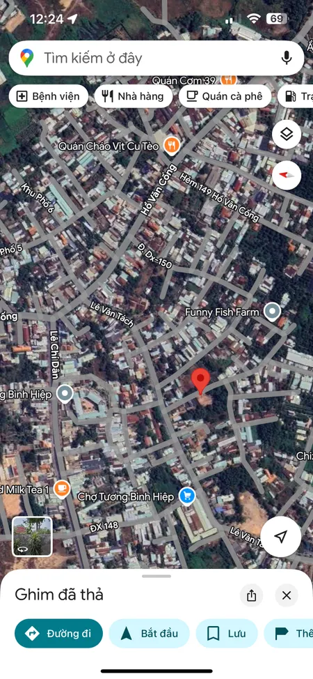 Đất Tương Bình Hiệp (phường Chánh Hiệp-TP.HCM) nhựa 5m thông gần Chợ Mới vị trí đẹp dân đông