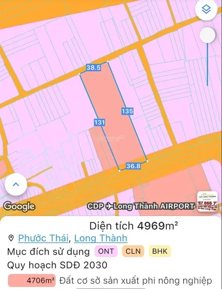 Hiếm, nhà xưởng 4969m2 quy hoạch skc 100%, 2 mặt tiền xe cont, cách ql51 chỉ 200m, giá thương lượng