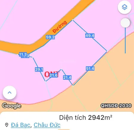 Lô đất đẹp, mua là lời, 2942m2, phủ hồng toàn bộ, mặt tiền 60m, phân được 12 lô, ngay kcn đá bạc