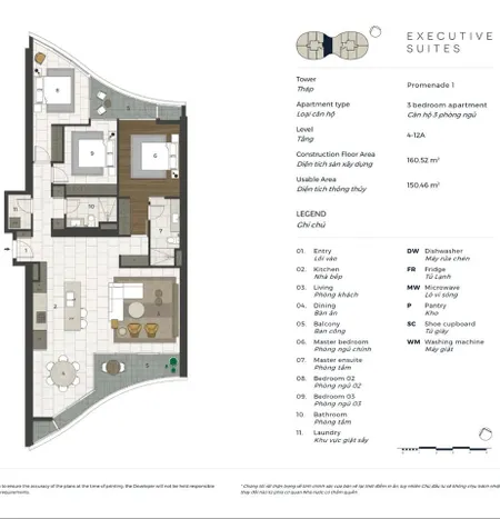 Bán các căn hộ city garden 3 phòng ngủ loại 160m2
