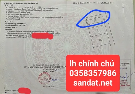 Bán đất 53.8m² ngang 3.8m giá 3.95 tỷ Xã Thư Lâm