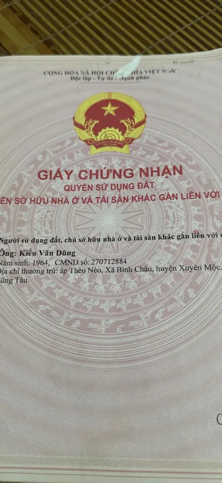 Bán đất 248m² ngang 5m giá 2.5 tỷ Xã Bình Châu
