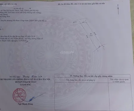 Chủ cần bán cắt lỗ duy nhất lô đất full thổ, nở hậu siêu đẹp ở tân xã thạch thất. vị trí đẹp