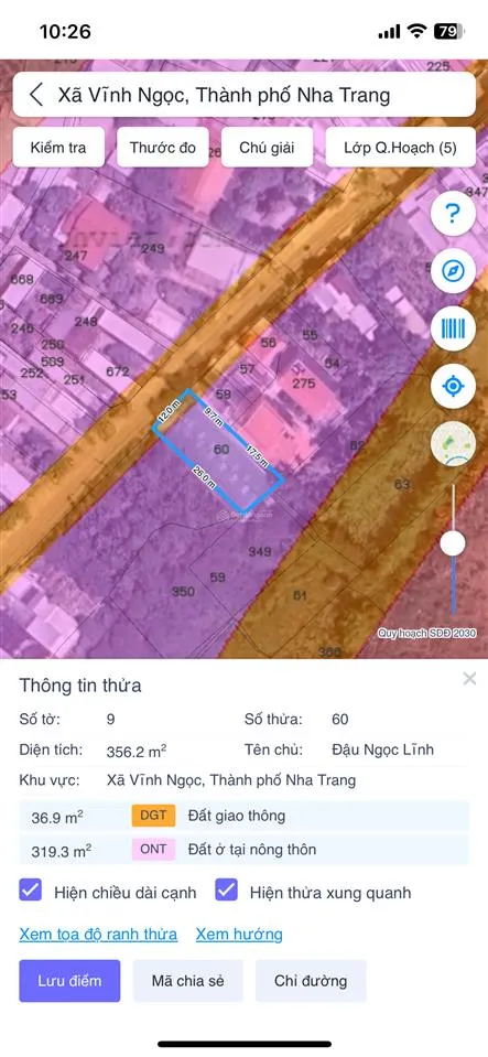 Chính chủ nhờ bán đất mặt tiền đường mai thị dõng, hòn nghê, 356.7m2, ngang 12 giá chỉ 8 tỷ