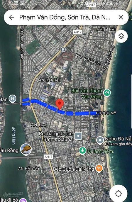 Gần biển! bán đất 2 mặt tiền 685m2 208,95 tỷ mt phạm văn đồng q. sơn trà