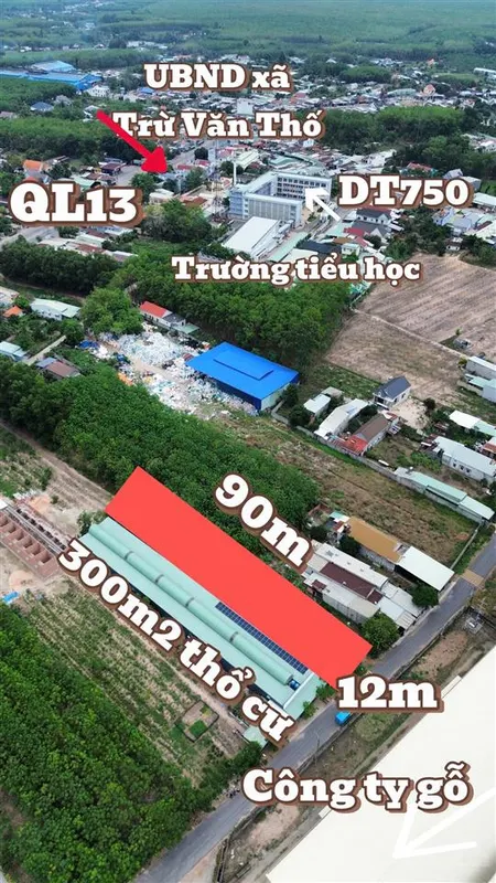12.2x89 tổng 1061.6m2 dân đông kín cách chợ trừ văn thố 500m, đầy đủ mọi tiện ích giá sốc chỉ 2.8tỷ