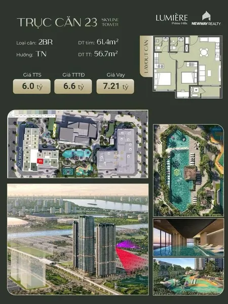 ĐỘC QUYỀN căn hộ 2PN vip view sông Hồng & cầu Tứ Liên đỉnh cao