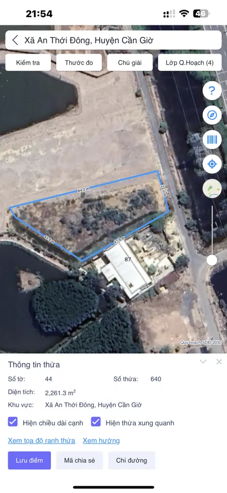 Bán đất 2129m² giá 38.44 tỷ Xã An Thới Đông