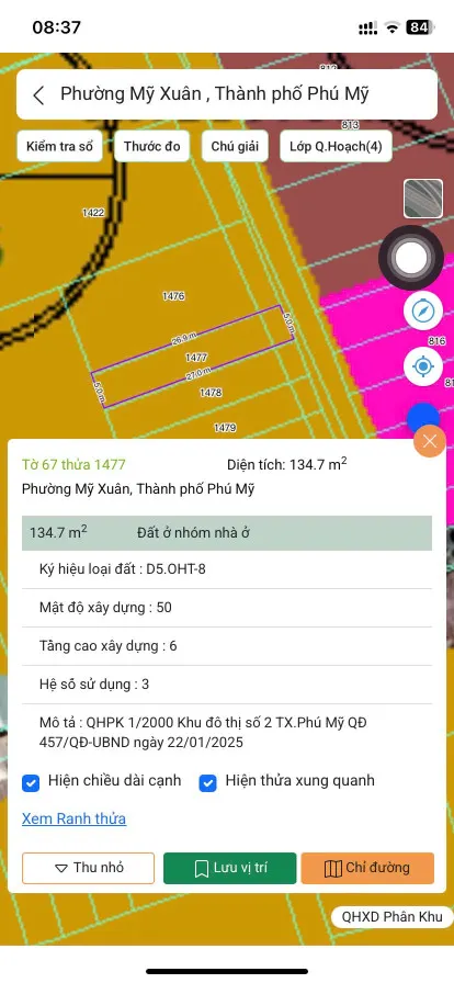 Bán đất 135m² ngang 5m giá 1.45 tỷ Phường Phú Mỹ