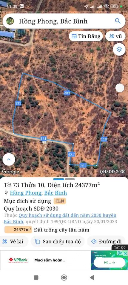 Bán đất 24377m² gần đường DT 75giá 2.19 tỷ Xã Hòa Thắng