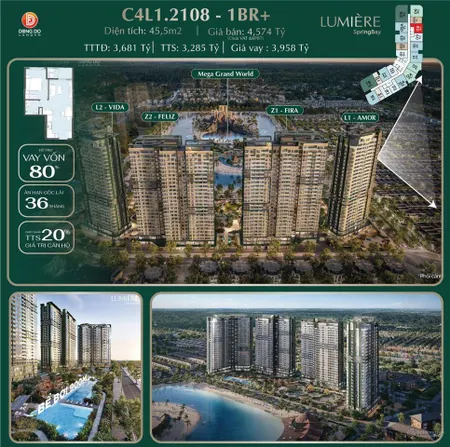Thanh khoản nhanh ch 1n + c4l1.2x08, tầng trung, view quảng trường, chính sách tốt, chỉ từ 3tỷ2