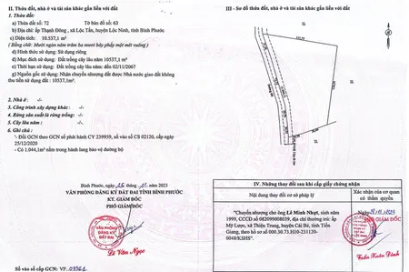 Bán đất 10537m² ngang 160m giá 6.1 tỷ Xã Lộc Tấn