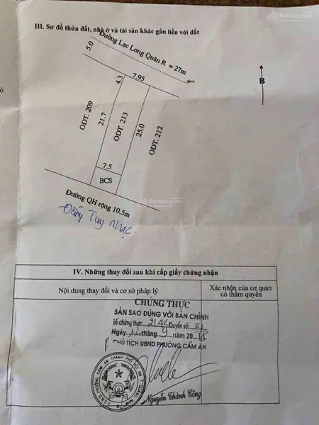 Chính chủ bán lô đất mt đường biển võ nguyên giáp 195,5m2 (ngang 7,95m) giá chỉ 8,8 tỷ