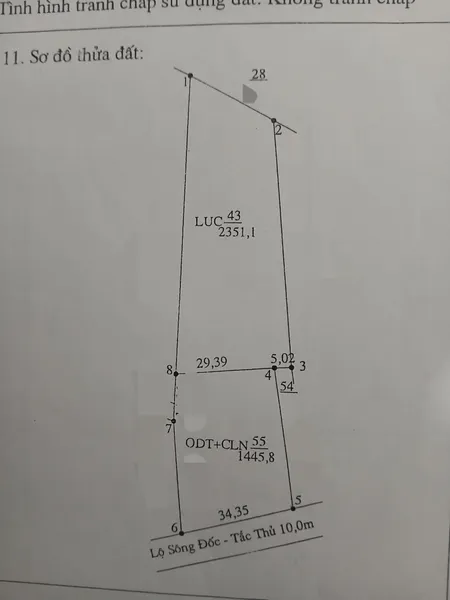 Bán đất 2.600m² ngang 20m giá 17 tỷ Xã Trần Văn Thời