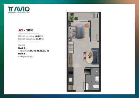 Cần bán căn hộ 1pn tháp avis tt avio, giá mua đợt đầu cực tốt