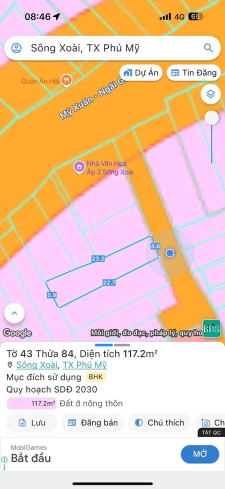 Bán đất 104,0m² ngang 4.6m giá 1.15 tỷ Phường Tân Thành