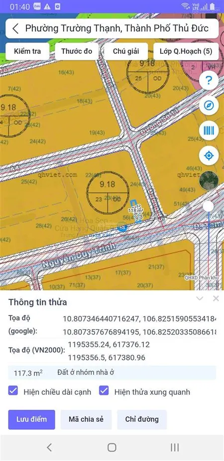 Bán lô đất mặt tiền đường nguyễn duy trinh gần kđt đông tăng long dt 117m ngang 5m giá 12,8 tỷ