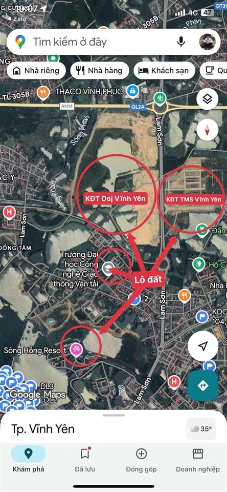 Chính chủ bán lô đất kdc tỉnh uỷ sát 2 đại đô thị lớn tms & doj vĩnh yên 95m mt 5m 3,4tỷ 0988 296 ***
