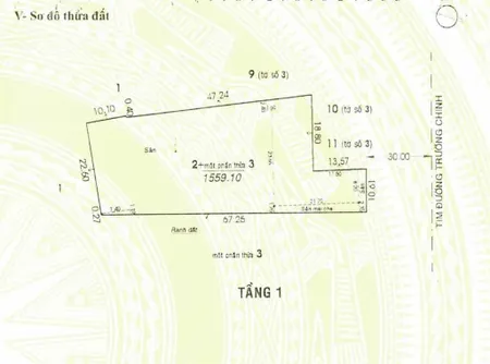 Bán đất mặt đường trường chinh tân phú hcm. gần sân bay tân sơn nhất. dt 1559,1m2, mặt tiền 68m