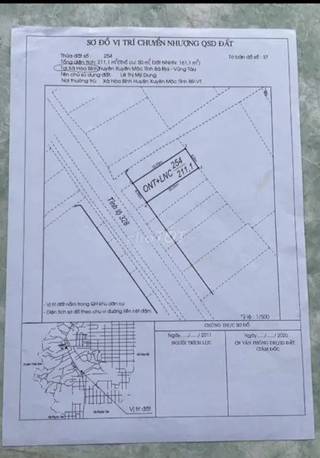 Bán đất 255.7m² ngang 9.0m giá 3 tỷ Xã Hòa Hội