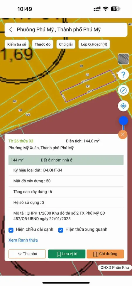 Bán đất 143.5m² ngang 5.5m giá 1.7 tỷ Phường Phú Mỹ