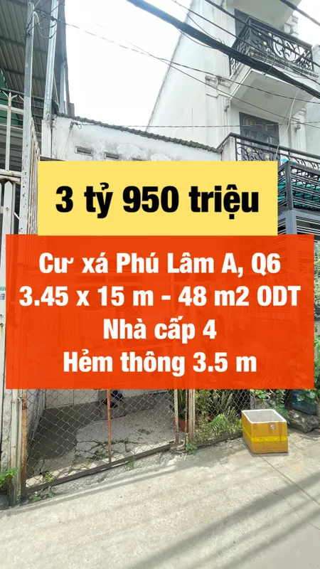 Giá rẻ nhà cấp 4 Cư Xá Phú Lâm A