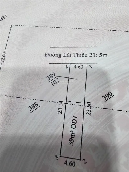 Chính chủ gửi bán đất đẹp lái thiêu dt 107m2 mặt tiền nhựa 5m gần chợ, gần kcn vsip1