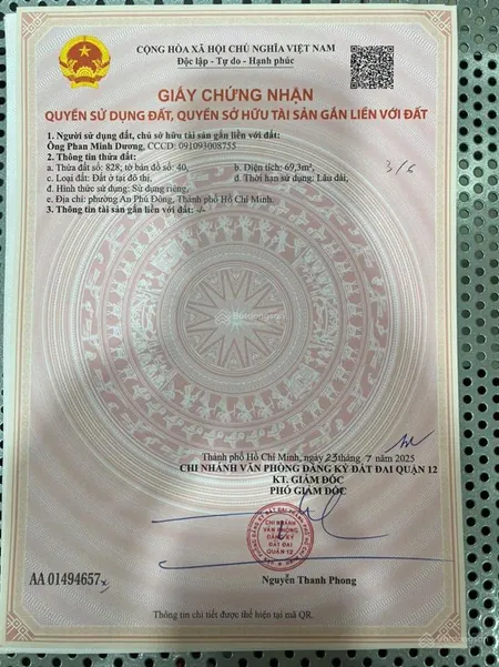Đất ngã tư ga, dt 4x17.25m, giá 3 tỷ 650 triệu, sổ chuẩn chỉnh, sát gò vấp